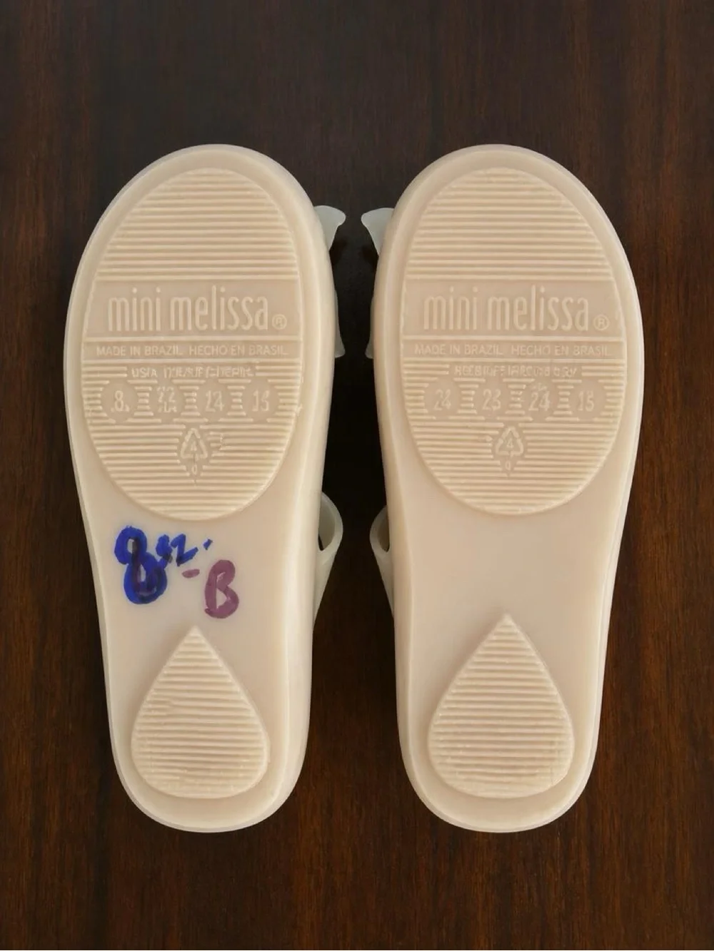 Mini Melissa Butterfly Mary Jane Jelly Flats Cream Toddler US 8